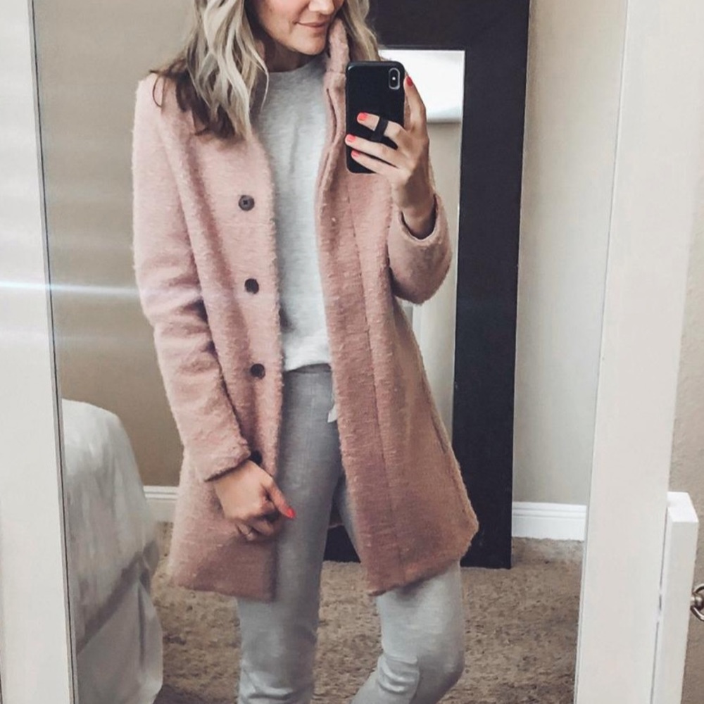 Old navy mock-neck pink coat